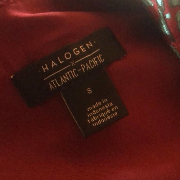 HALOGEN X ATLANTIC-PACIFIC Leopard Print Brocade Teal Maroon Dress Sz Small NEW - Picture 9 of 11